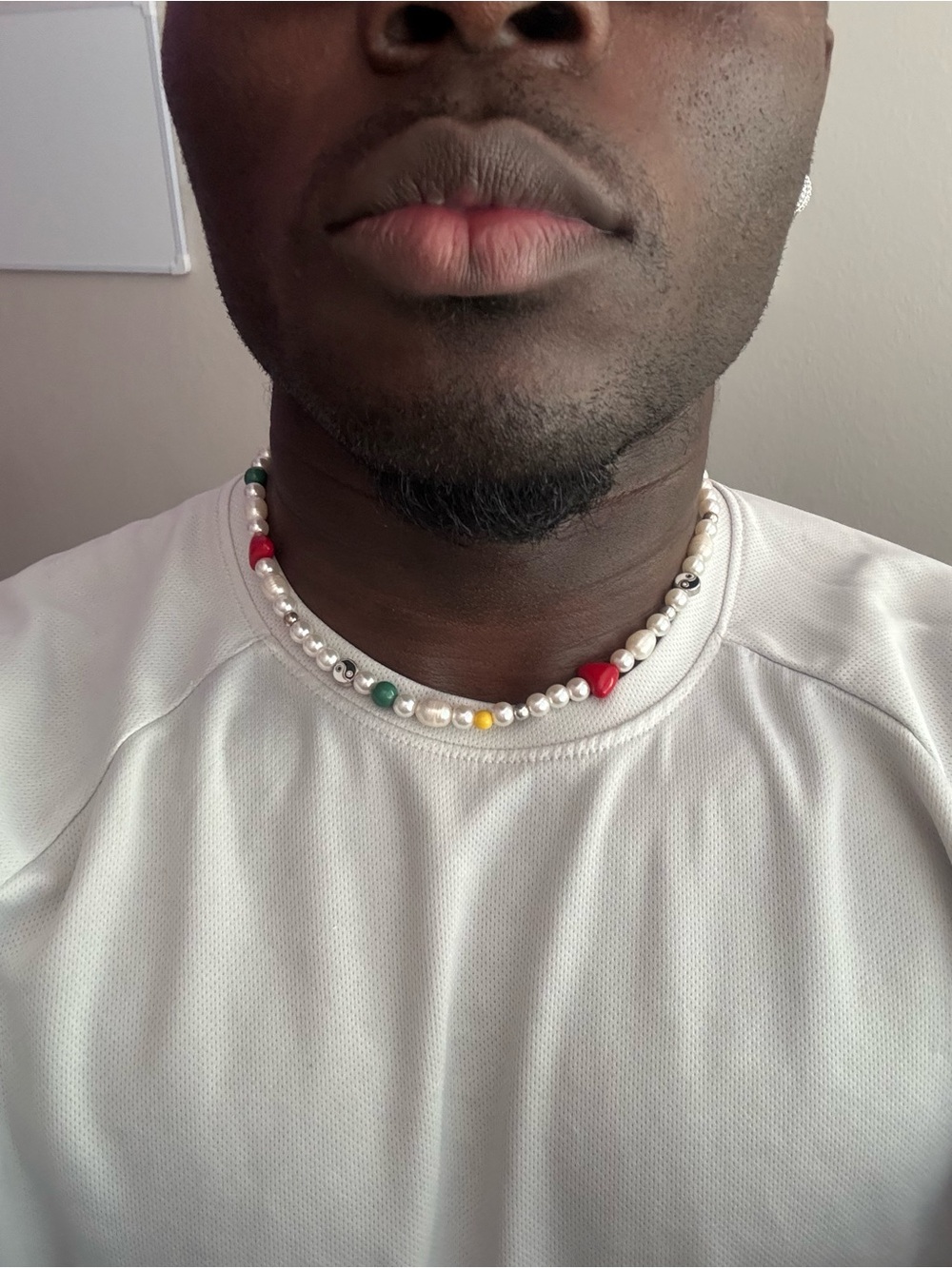SHEIN Multicolor Beaded Faux Pearl Choker Necklace
